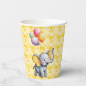 Baby Elephant Yellow Polka Dot Ears Baby Shower 紙コップ (裏面)