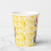 Baby Elephant Yellow Polka Dot Ears Baby Shower 紙コップ (右)