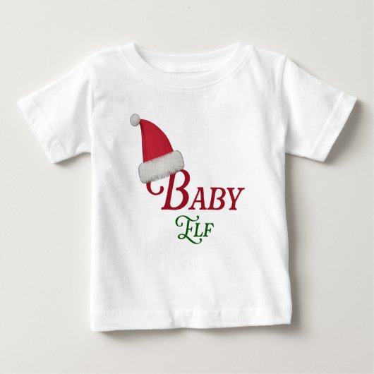 Baby Elf Christmas Theme ベビーTシャツ (正面)