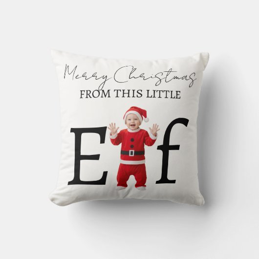 Baby Elf Merry Christmas Holiday Gift クッション (正面)