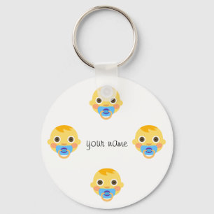 Baby Emoji Face and '' Your Name Here " キーホルダー