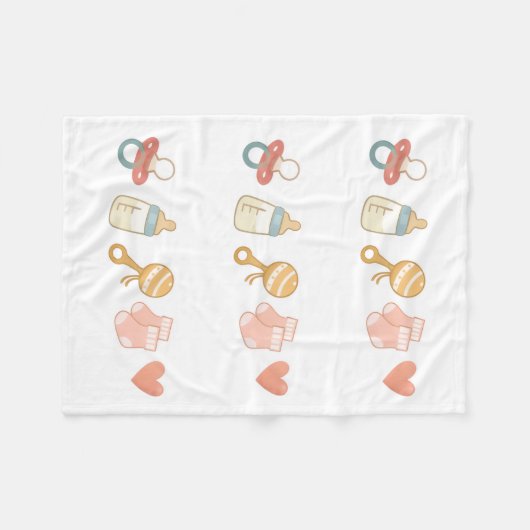 Baby Essentials Pattern フリースブランケット (正面(横))
