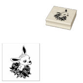 Baby Fawn deer with flowers Original animal art ラバースタンプ (押印)