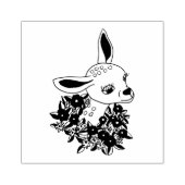 Baby Fawn deer with flowers Original animal art ラバースタンプ (インプリント)