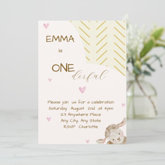 Baby First Birthday Invitation 招待状 (スタンド正面)