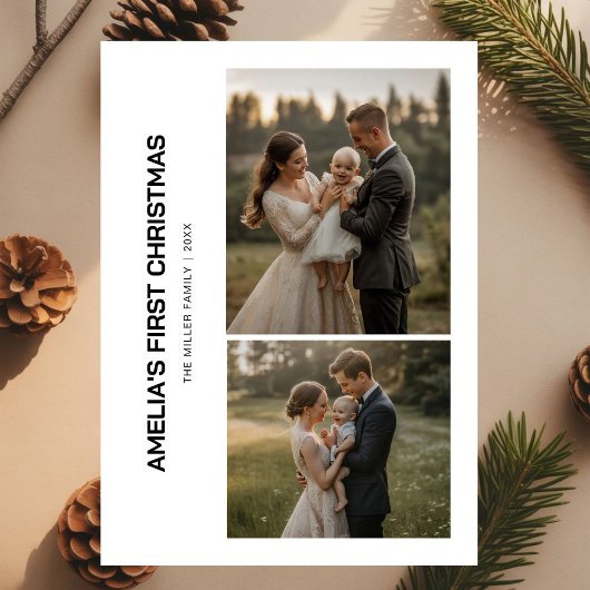 Baby First Christmas Family Card シーズンカード