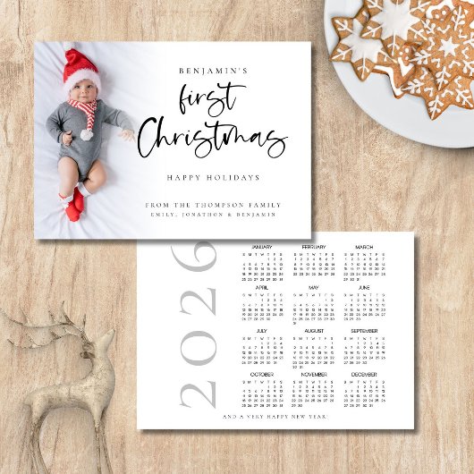 Baby First Christmas Photo 2026 Calendar シーズンカード