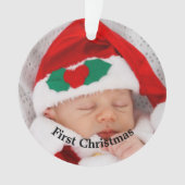Baby First Christmas Pink Mittens Photo Ornament オーナメント (正面)
