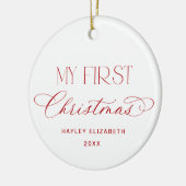 Baby First Christmas Red Photo Keepsake セラミックオーナメント (左)