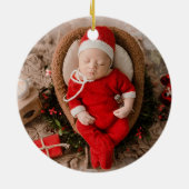 Baby First Christmas Red Photo Keepsake セラミックオーナメント (裏面)