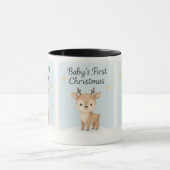 Baby first christmas reindeer cute cozy holiday マグカップ (中央)