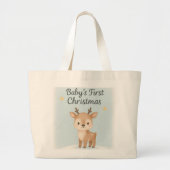 Baby first christmas reindeer cute festive outing  ラージトートバッグ (正面)