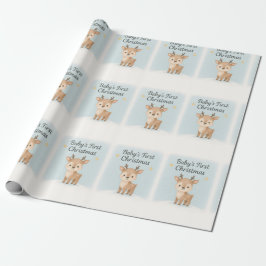 Baby first christmas reindeer cute pastel winter ラッピングペーパー