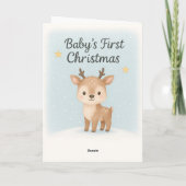 Baby first christmas reindeer sweet gentle holiday カード (裏面)