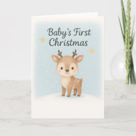 Baby first christmas reindeer sweet gentle holiday カード