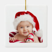 Baby First Christmas Woodland Deer Owl Photo  セラミックオーナメント (裏面)