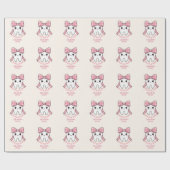 Baby First Tooth Pink Bow Milestone Kawaii Tooth ラッピングペーパー (フラット)