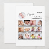 Baby First Year 12 Month Photo Collage Milestone (正面/裏面)