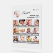Baby First Year 12 Month Photo Collage Milestone アクリルサイン (傾斜)