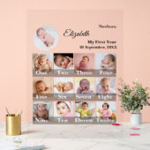 Baby First Year 12 Month Photo Collage Milestone アクリルサイン (ウェディング)