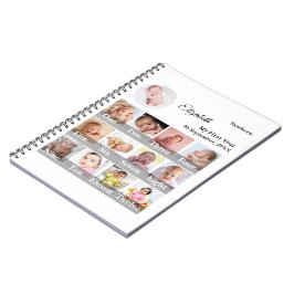 Baby First Year 12 Month Photo Collage  Milestone ノートブック