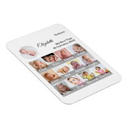 Baby First Year 12 Month Photo Collage  Milestone マグネット