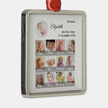 Baby First Year 12 Month Photo Collage  Milestone