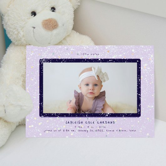 Baby Flurry | Horizontal Birth Announcement 招待状