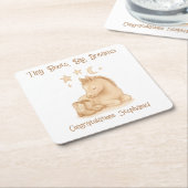 Baby Foal Cowboy Boots Baby Shower スクエアペーパーコースター (アングル)
