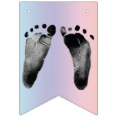 Baby Footprints Rainbow Design for Multiple Birth バンティングフラッグ (第1の旗)