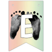 Baby Footprints Rainbow Design for Multiple Birth バンティングフラッグ (第3の旗)