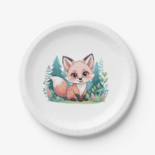 baby fox paper plates ペーパープレート (正面)