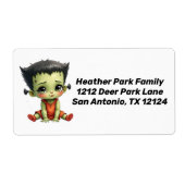 Baby Frankenstein Return Address Label ラベル (正面)