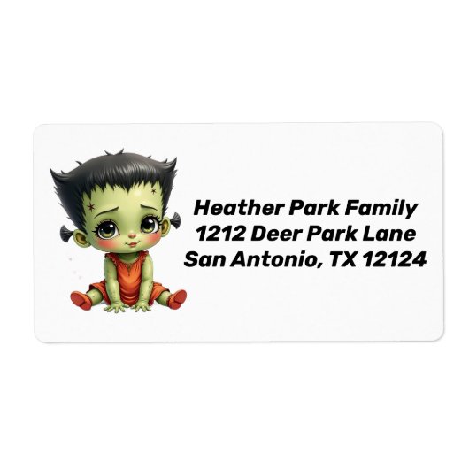 Baby Frankenstein Return Address Label ラベル (正面)