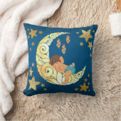 Baby Ganesha sleeping amongst the moon and stars クッション (ブランケット)