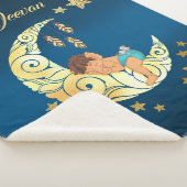 Baby Ganesha with moon and stars シェルパブランケット (3/4)
