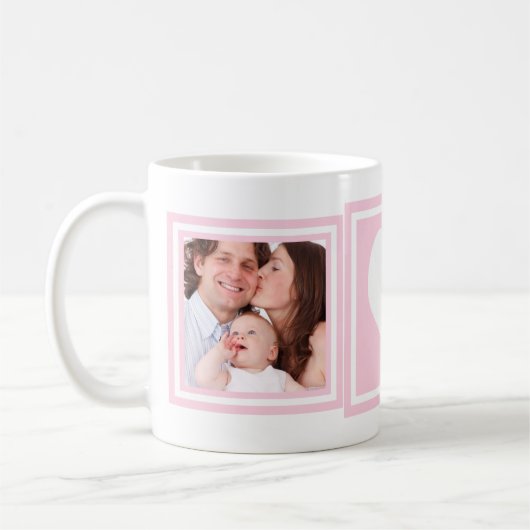 Baby Garl 2写真とハート コーヒーマグカップ (左)