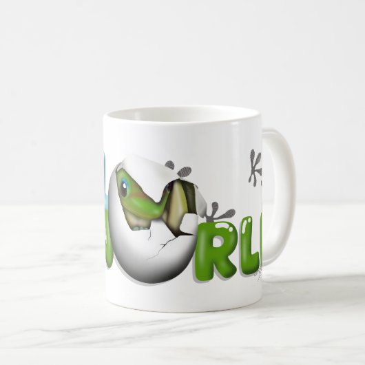Baby Gecko in Egg  コーヒーマグカップ (正面右)