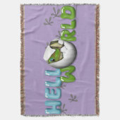 Baby Gecko in Egg スローブランケット (正面縦)