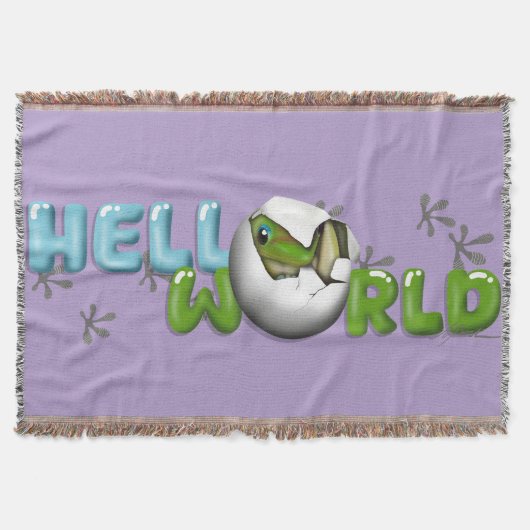 Baby Gecko in Egg スローブランケット (正面)