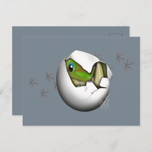 Baby Gecko in Egg  ポストカード (正面/裏面)
