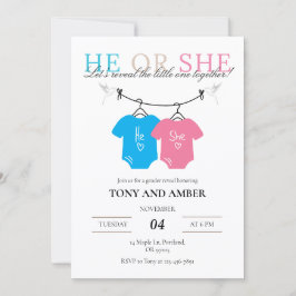 Baby Gender Reveal Invitation | Simple Modern
