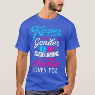 Baby Gender Reveal Shower Pink Or Blue Auntie Love Tシャツ