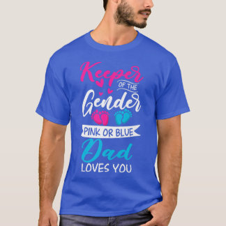 Baby Gender Reveal Shower Pink Or Blue Dad Loves Y Tシャツ