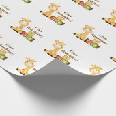 Baby Giraffe Boy Blocks Italian Nursery Newborn ラッピングペーパー (角)