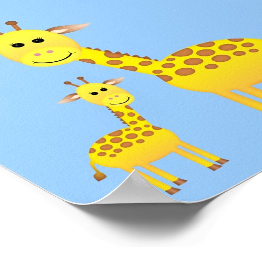 Baby Giraffe/ Nursery Decor ポスター (角)