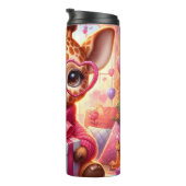 Baby Giraffe Pink Heart Glasses Wrap タンブラー (回転右)