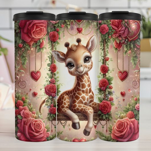 Baby Giraffe Rose Swing タンブラー