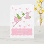 Baby Girlおめでとうございます、誕生のBaby Girl カード (黄色い花)