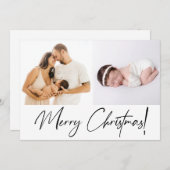 Baby Girlの最初のメリークリスマススクリプトの写真 シーズンカード (正面/裏面)